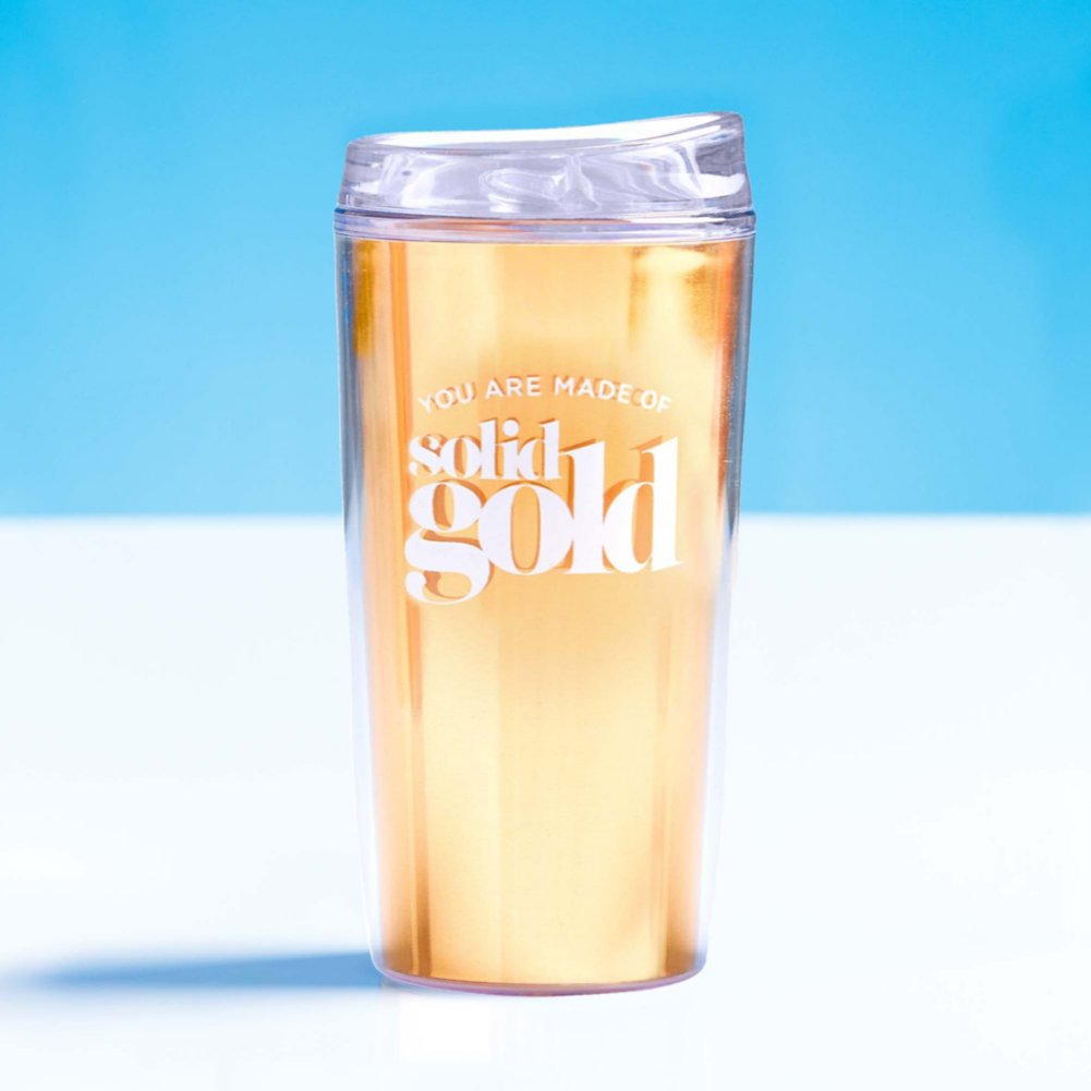 View larger image of Bright Thoughts Metallic Tumbler - Solid Gold