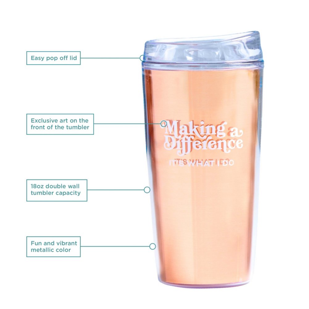 Bright Thoughts Metallic Tumbler - MAD