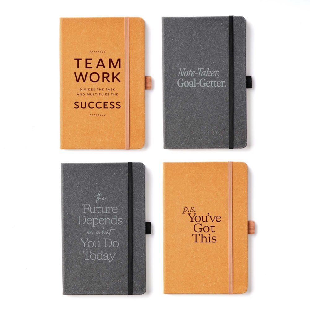 Recycled Leather-Bound Notebook - Teamwork