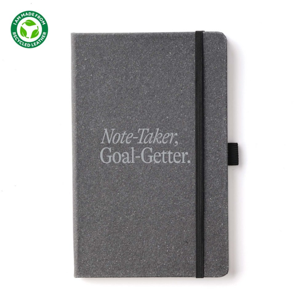 Recycled Leather-Bound Notebook - Goal Getter