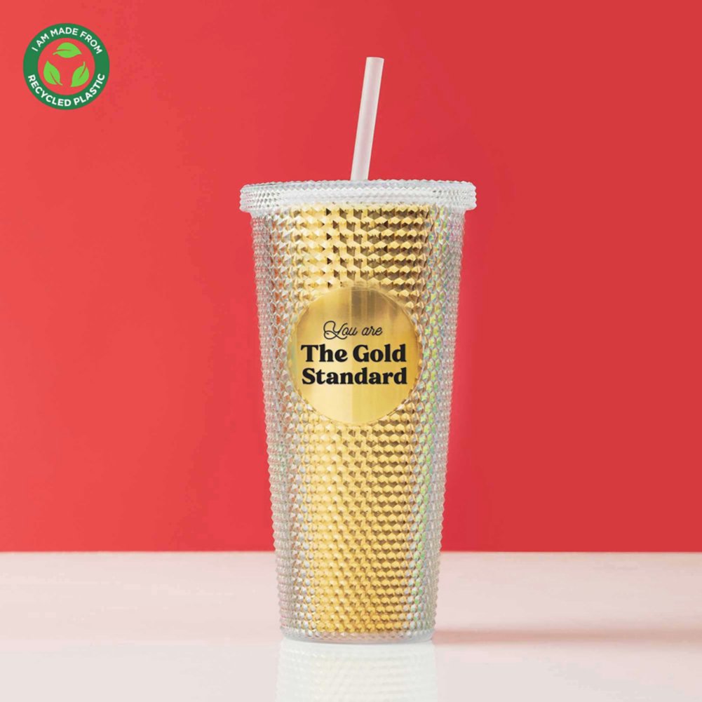 Star-Studded Metallic Travel Tumbler - You are the Gold Standard