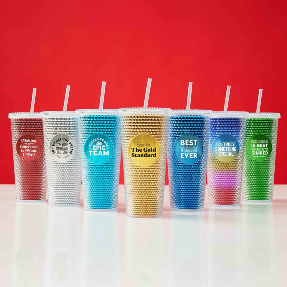 Star-Studded 24oz Metallic Tumbler - The Bigger the Dream, the More Important the Team