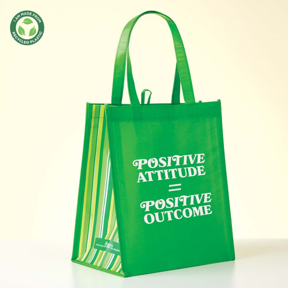 Striped Success Eco-Friendly Tote Bag - Positive