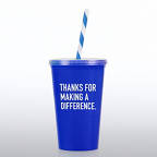 View larger image of Value Tumbler W/ Candy Straw - Thanks for MAD
