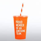 View larger image of Value Tumbler w/ Candy Striped Straw - Proud Member of...