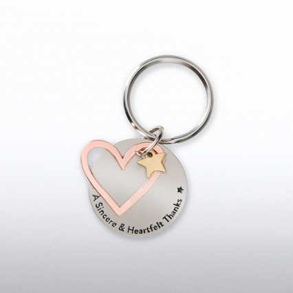 Charming Copper Keychain - Heart: A Sincere Heartfelt Thanks