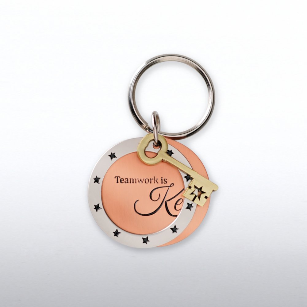 View larger image of Charming Copper Keychain - Key: Teamwork is Key
