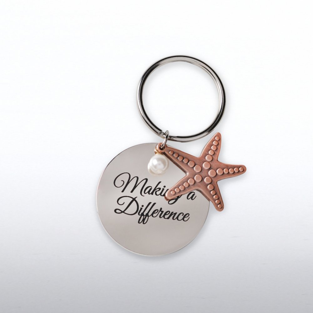 Charming Copper Keychain - Starfish: Making a Difference