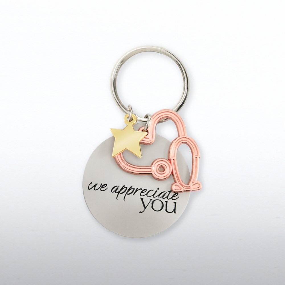 View larger image of Charming Copper Key Chain - Stethoscope: We Appreciate You