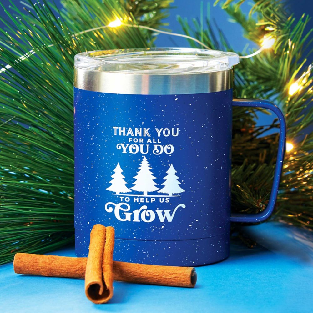 View larger image of Holiday Adventure Speckled Campfire Mug - You Help Us Grow