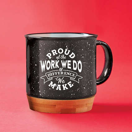 Campfire to Cubicle Bamboo Mug- Proud of the Work We Do