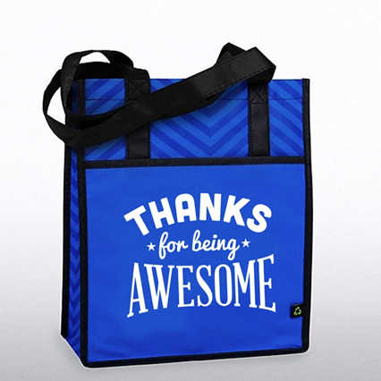 Chevron Shopper Tote - Thanks for Being Awesome