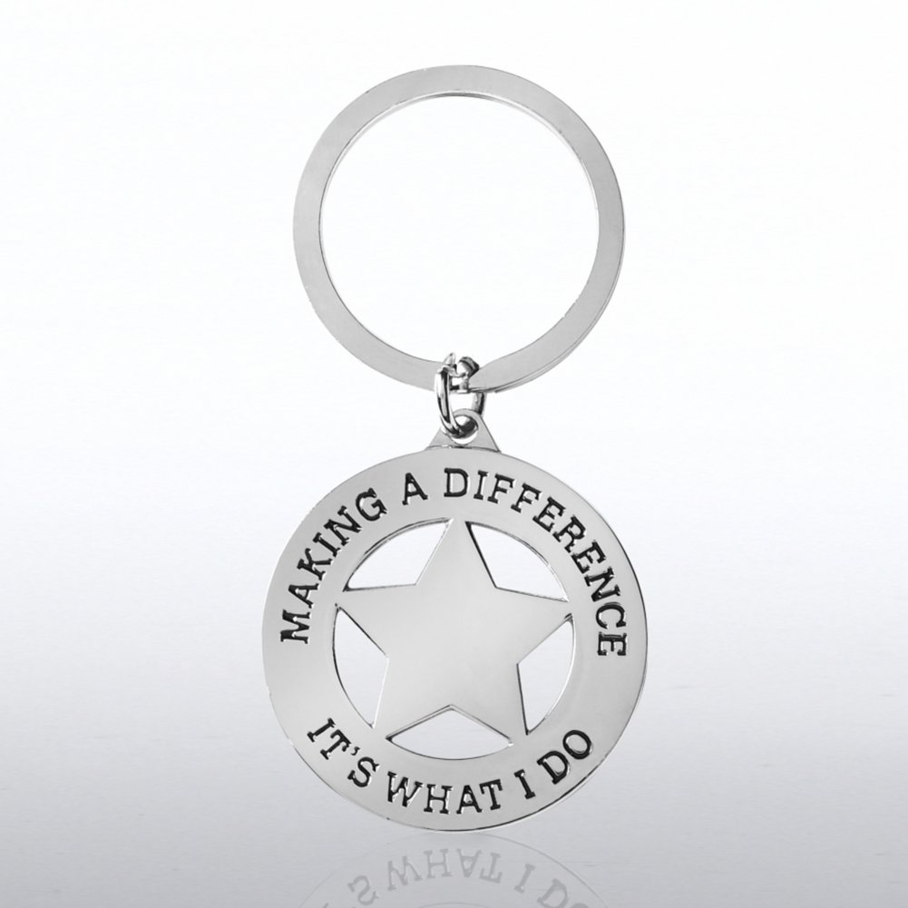Nickel-Finish Key Chain - Making a Difference is What I Do