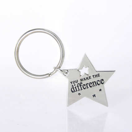 Nickel-Finish Key Chain - You Make the Difference Star