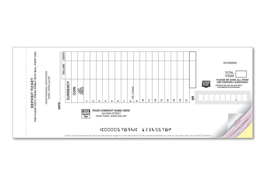 Product DBA Booked Deposit Tickets Classic Design100044