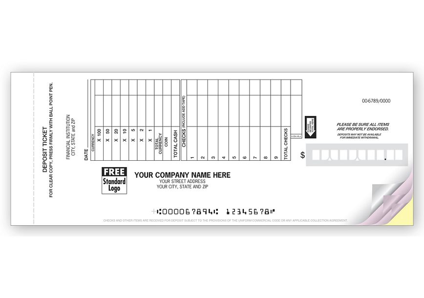 Deposit Slips - Retail Format Booked Deposit Tickets - 100059 by Deluxe