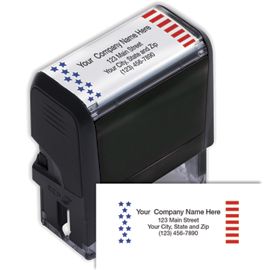 102167-Name and Address Patriotic Stamp - Self Inking102167