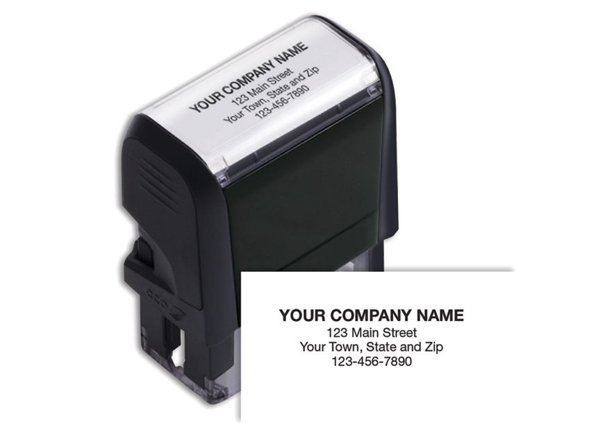 Small Name Address Stamp Self Inking 4 Lines of Text