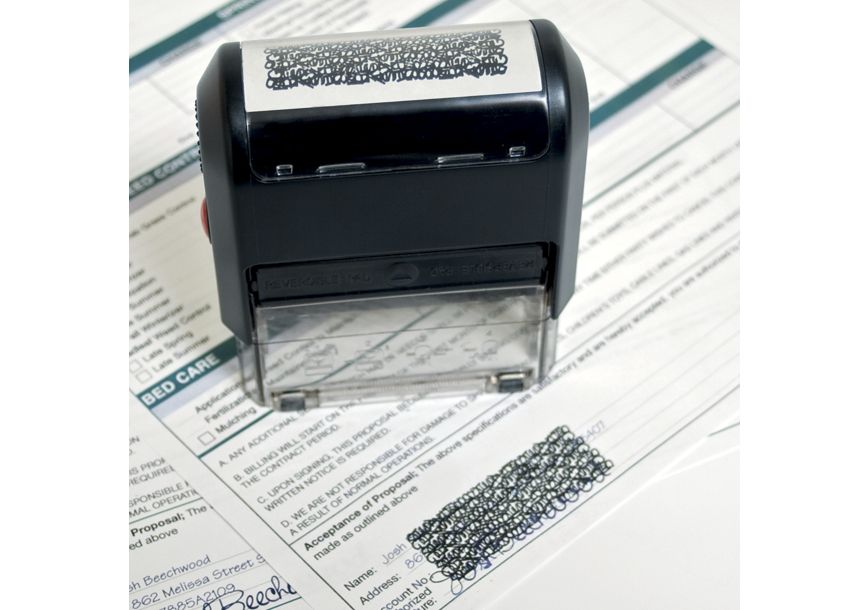 Privacy Stamp Self Inking Black Blue or Red Ink