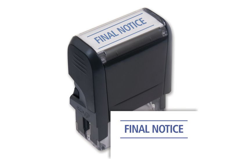 Product image for Final Notice Stamp - Self-Inking - Item# 103005_colors_blue