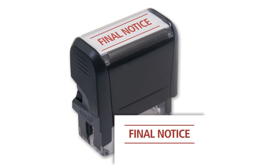 Product image for Final Notice Stamp - Self-Inking - Item# 103005_colors_red