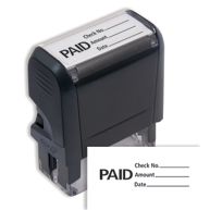 Paid Stamp With Date & Check Number Lines - Self Inking