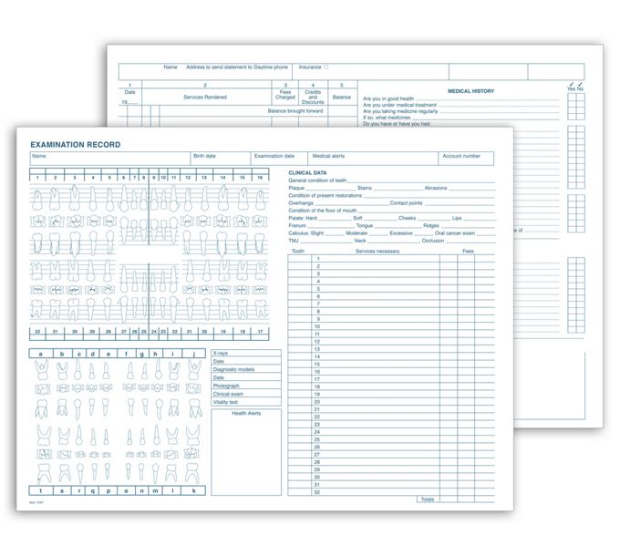 Dental Exam Record, General | 1047 | Deluxe | Deluxe.com