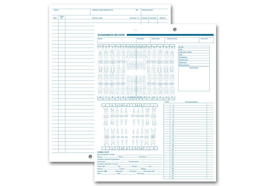 Product image for Dental Exam Record, Anatomic & Periodontic Diagrams - Item# 1057V