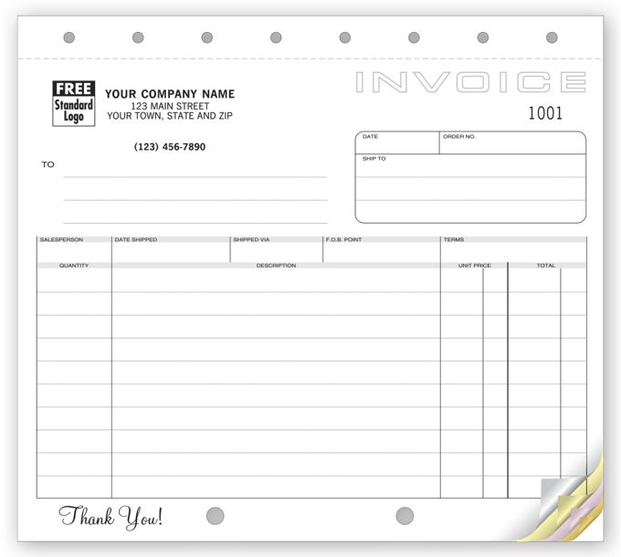 Shipping & Receiving Forms - Custom Classic Small Shipping Invoices 