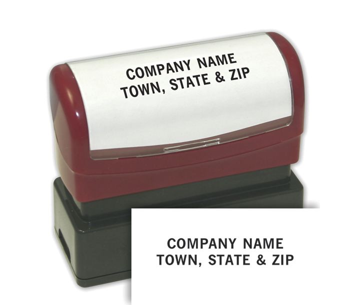 Custom Pre-Inked Company or Business Name Stamp With 2 Lines