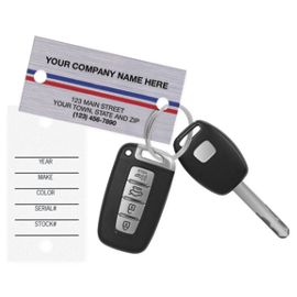 1158-Auto Key Tags, Brushed Chrome1158