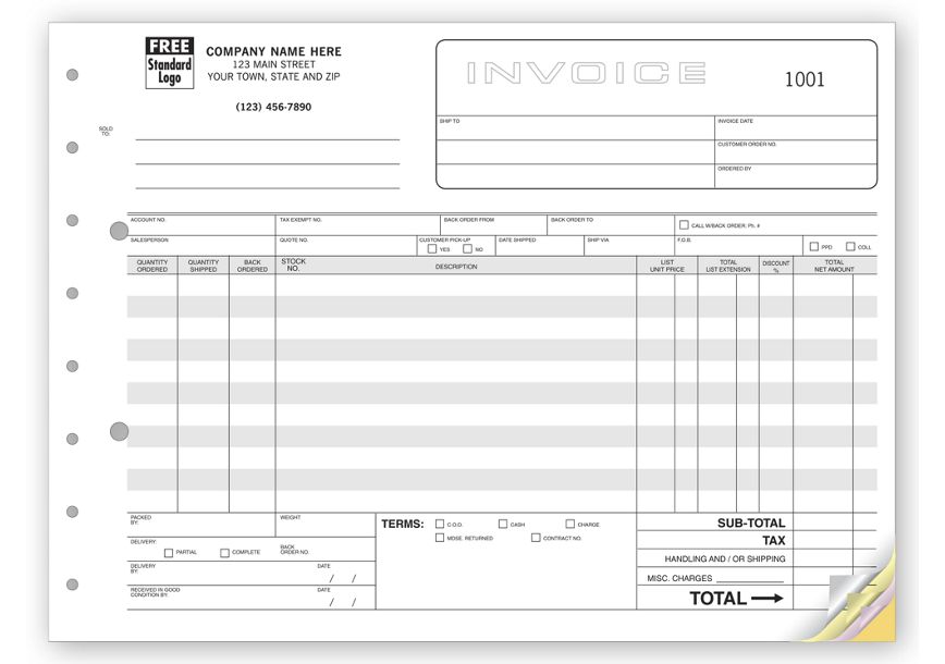 Product image for Classic, Wide Body Wholesalers Invoices - Item# 119