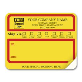 1200A-Jumbo Mailing Labels w/ "Ship Via" Check Boxes, Padded1200A