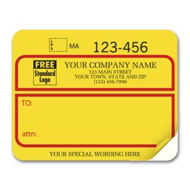 1200B-Jumbo Shipping Labels w/ UPS #, Padded, Yellow w/ Red1200B