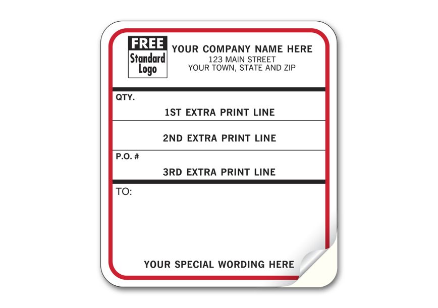 Product image for Shipping Content Labels, Padded, White w/ Black & Red - Item# 1202