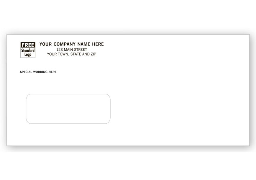 Product image for Single Window Envelope, Gummed Seal, Custom Wording - Item# 12051