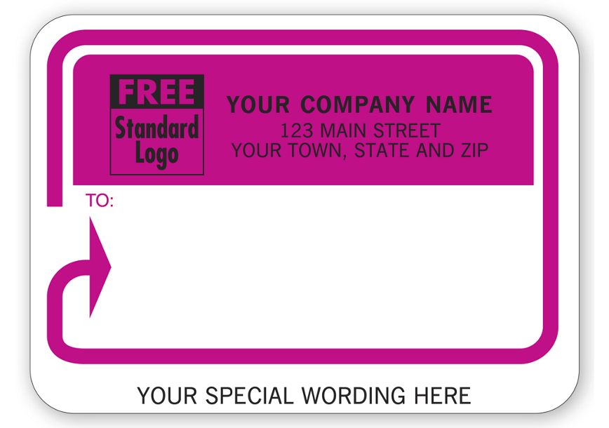 Product image for Mailing Labels, Padded, White w/ Pink Return Address - Item# 1207
