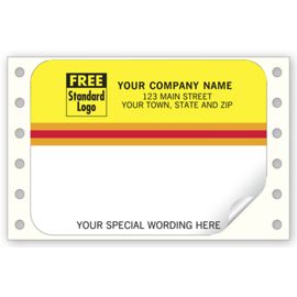 1210-Mailing Labels, Continuous, White w/ Red/Orange1210