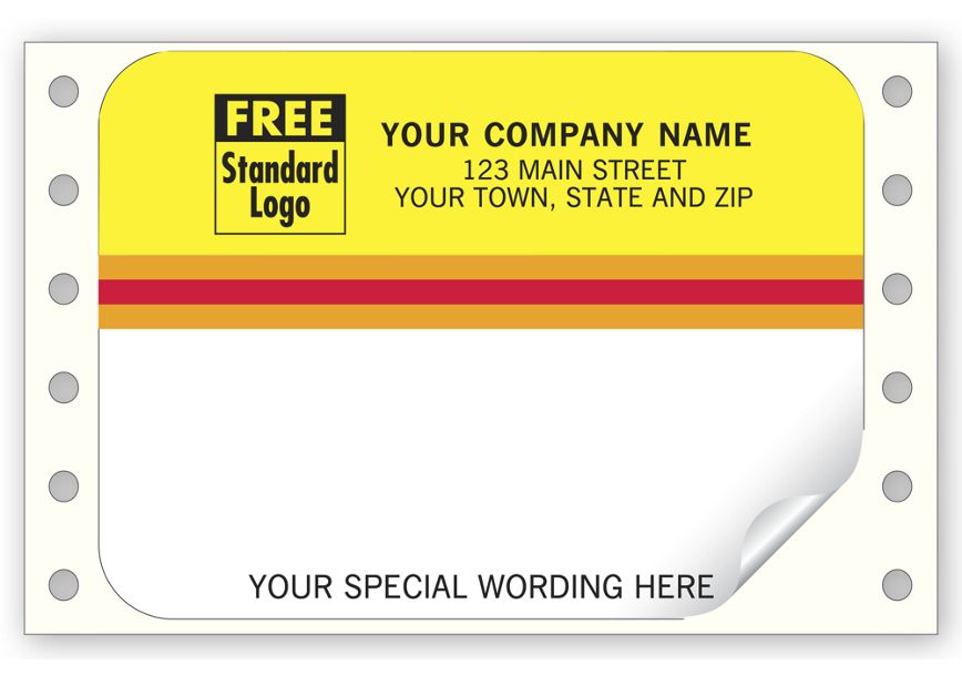 Product image for Mailing Labels, Continuous, White w/ Red/Orange - Item# 1210