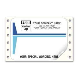 1214-Mailing Labels, Continuous, White with Blue Stripes1214