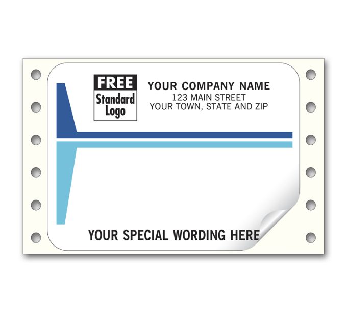 Business Labels - Continuous White with Blue Stripes Mailing Labels ...