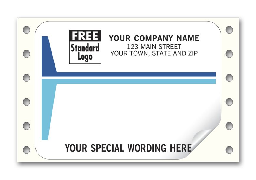 Product image for Mailing Labels, Continuous, White with Blue Stripes - Item# 1214