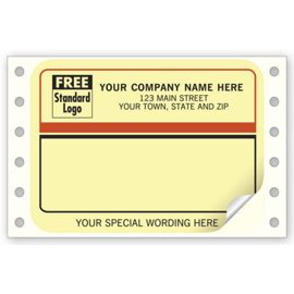 1228-Mailing Labels, Continuous, Beige w/ Black/Rust Border1228