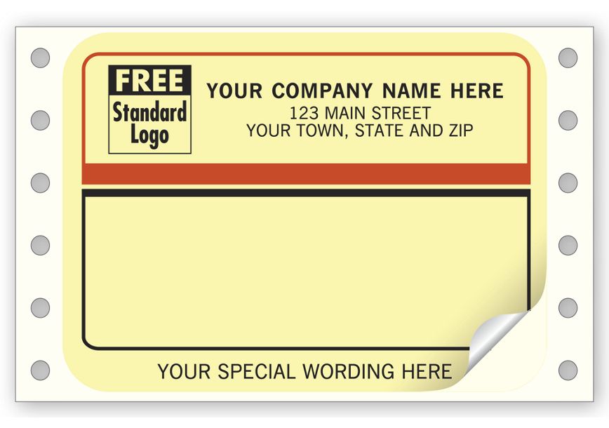 Product image for Mailing Labels, Continuous, Beige w/ Black/Rust Border - Item# 1228