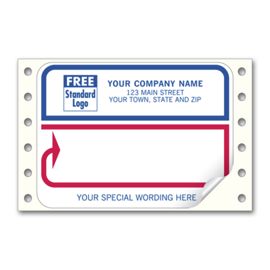 1233-Mailing Labels, Continuous, White with Blue/Red Borders1233
