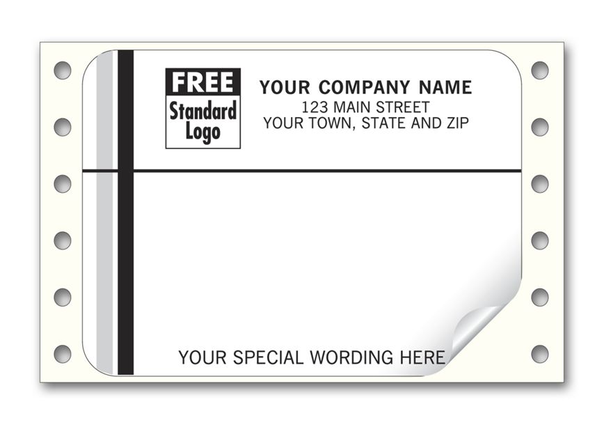Product image for Mailing Labels, Continuous, White with Black/Gray Stripe - Item# 1236