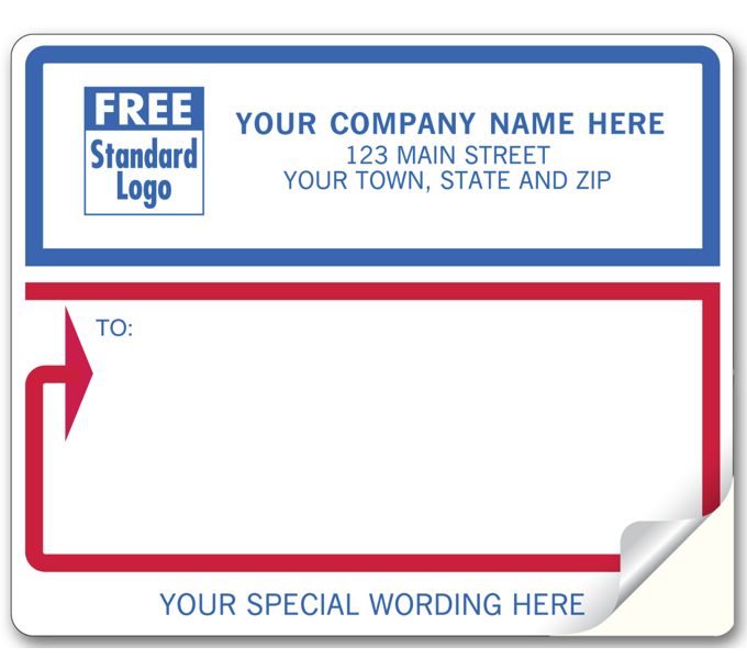 Business Labels Laser/Inkjet White with Blue/Red Border Mailing