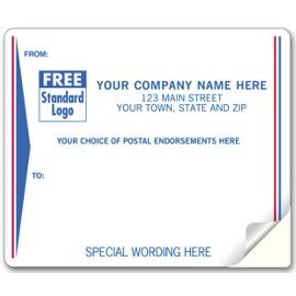 12689-Mailing Labels, Laser/Inkjet, White w/ Blue/Red Stripe12689