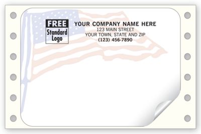 Business Labels - Continuous White American Flag Mailing Labels - 12780 ...