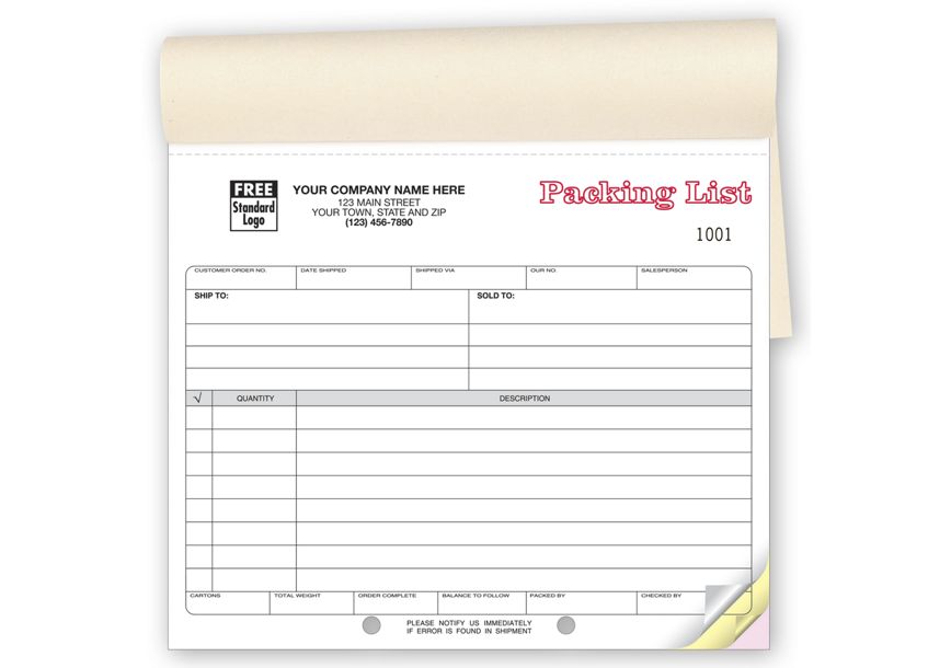 Product image for Packing Lists - Booked - Item# 127B